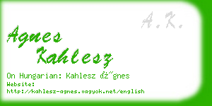 agnes kahlesz business card